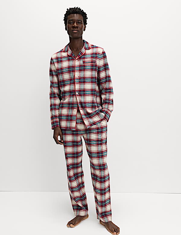 Pure Cotton Family Christmas Checked Pyjama Set - MV