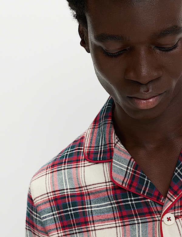 Pure Cotton Family Christmas Checked Pyjama Set - MV