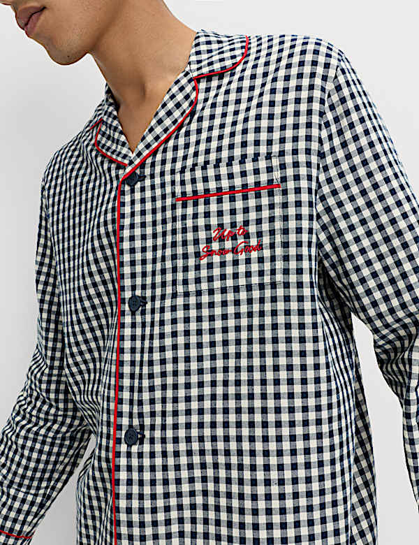 Pure Cotton Family Christmas Gingham Pyjama Set - DK