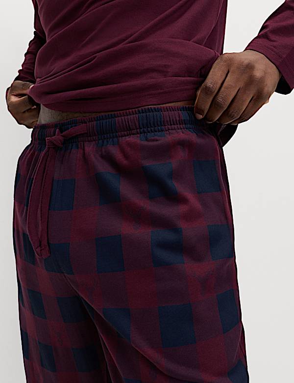 סט פיג'מה טרנינג מכותנה טהורה לחג המולד - IL