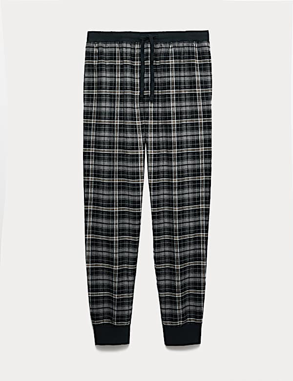 Brushed Cotton Checked Joggers - JE
