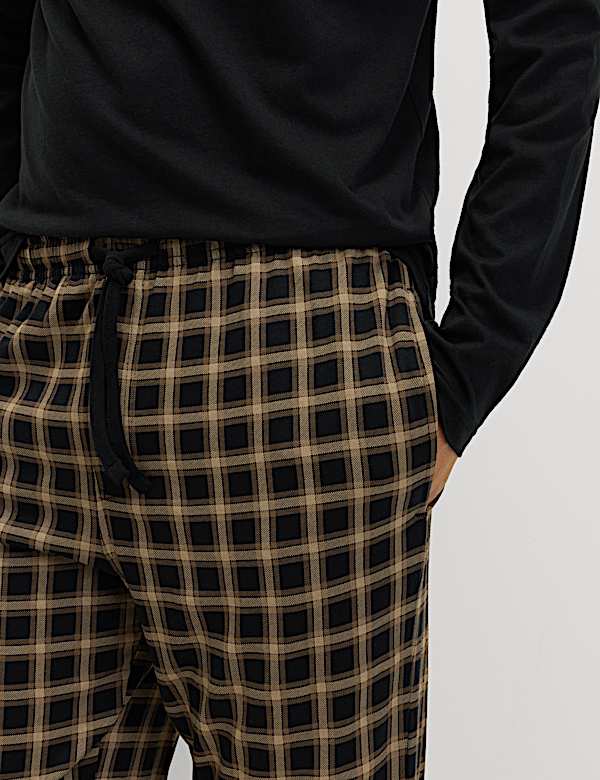 Pure Cotton Checked Jogger Pyjama Set - PT