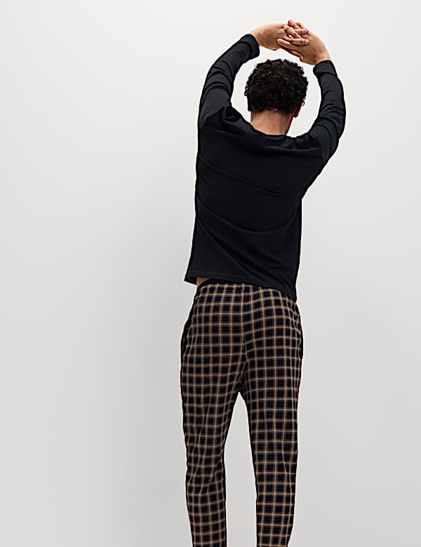 Pure Cotton Checked Jogger Pyjama Set - PT