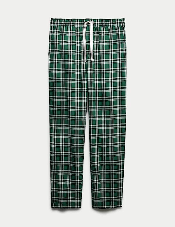Pure Cotton Checked Loungewear Bottoms - LU