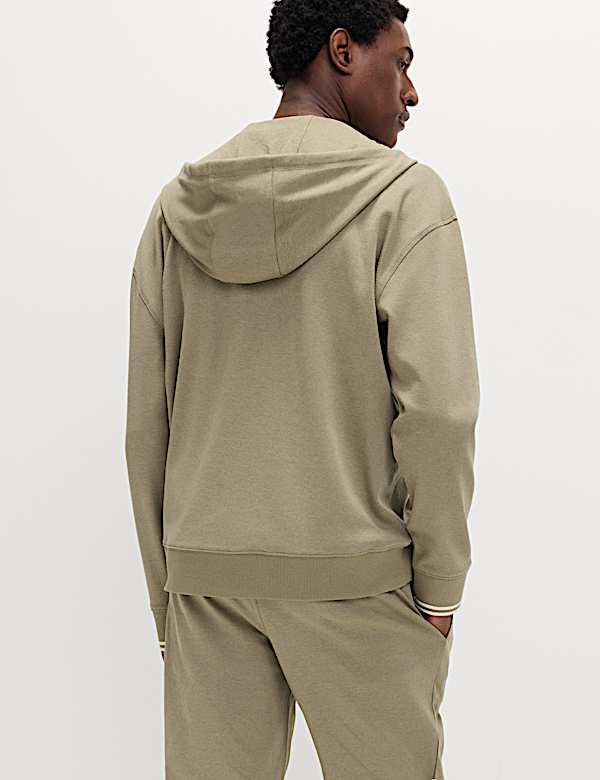Cotton Rich Zip Up Hoodie - AT