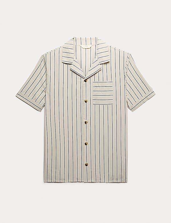 חולצת פיג'מה מכותנה טהורה עם פסים - IL