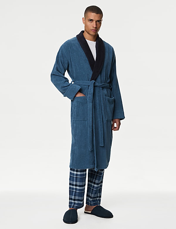 Longer Length Pure Cotton Dressing Gown
