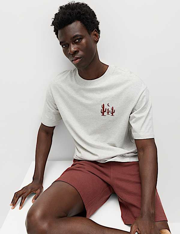 Pure Cotton Cactus Embroidery Pyjama Set