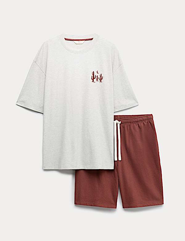 Pure Cotton Cactus Embroidery Pyjama Set - BN