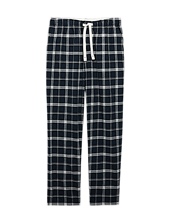 Pure Cotton Checked Loungewear Bottoms