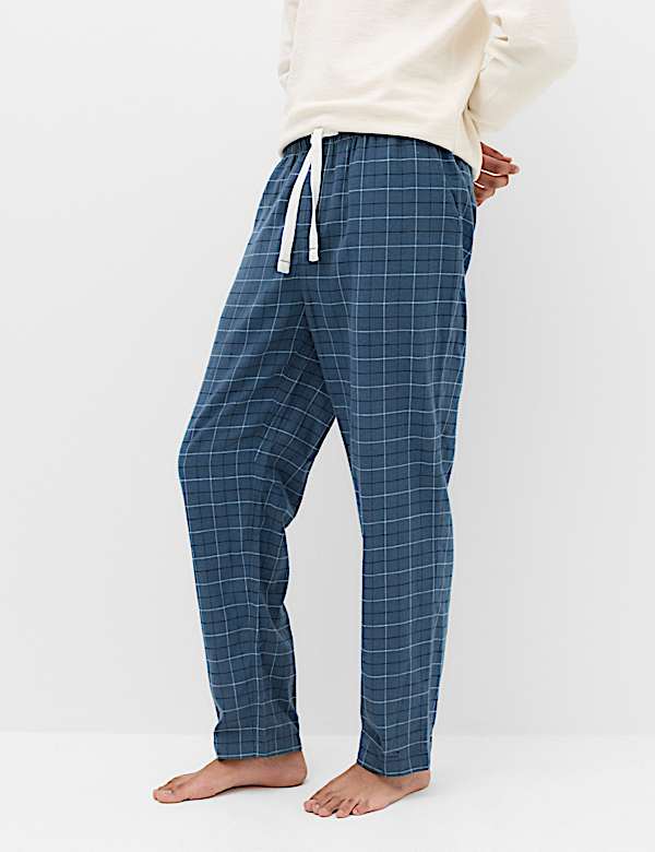 Pure Cotton Checked Pyjama Bottoms - KR