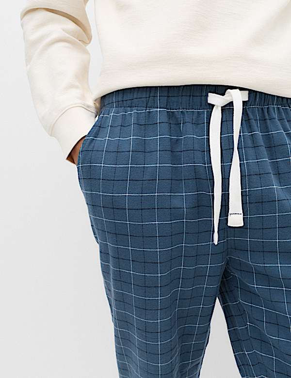 Pure Cotton Checked Pyjama Bottoms - KR