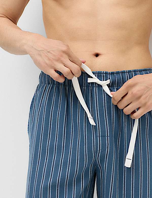 Pure Cotton Striped Loungewear Bottoms