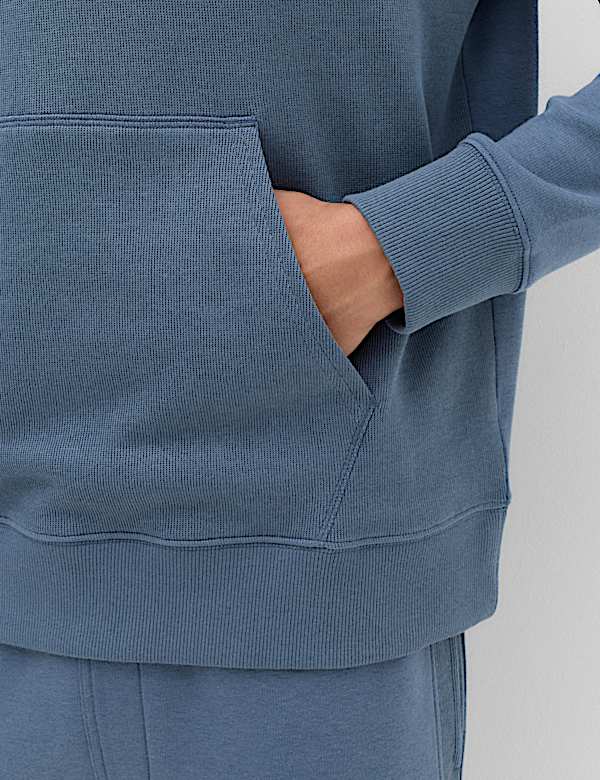 Cotton Rich Ribbed Hoodie - US