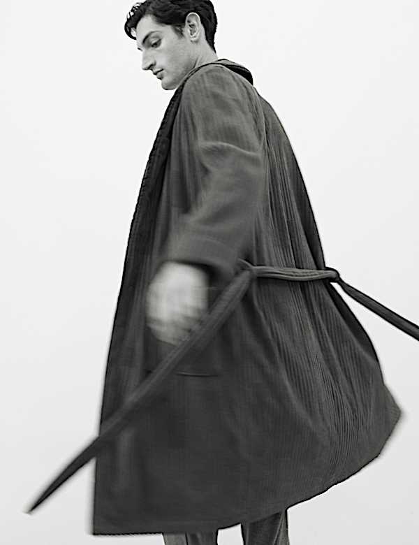 Bata texturizada 100 % algod&oacute;n con estampado gradual - US