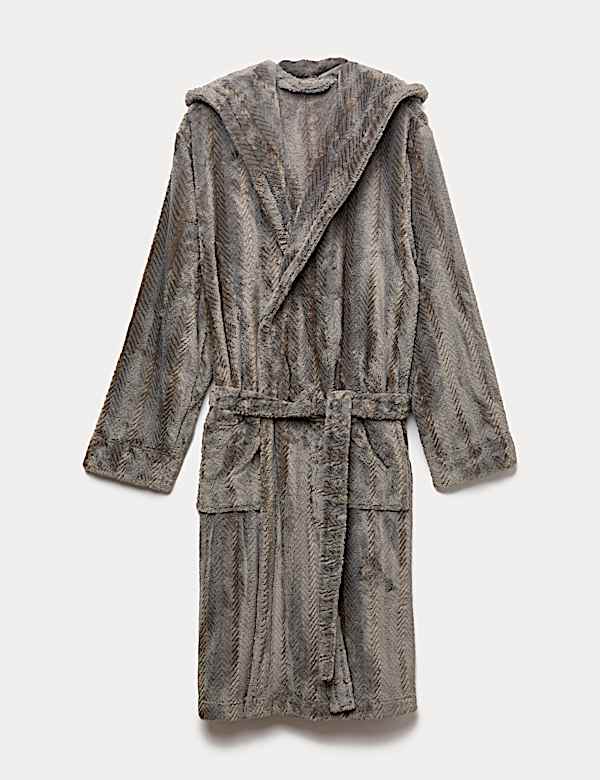 Robe de chambre ultra-douce en polaire à chevrons - LU