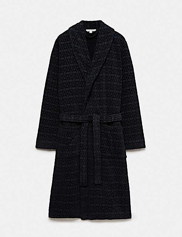 Pure Cotton Textured Dressing Gown - MV
