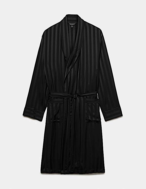 Satin Striped Stretch Dressing Gown - IL