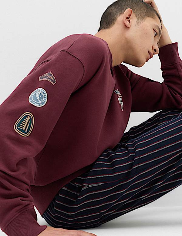 Cotton Rich Graphic Loungewear Sweatshirt - TW