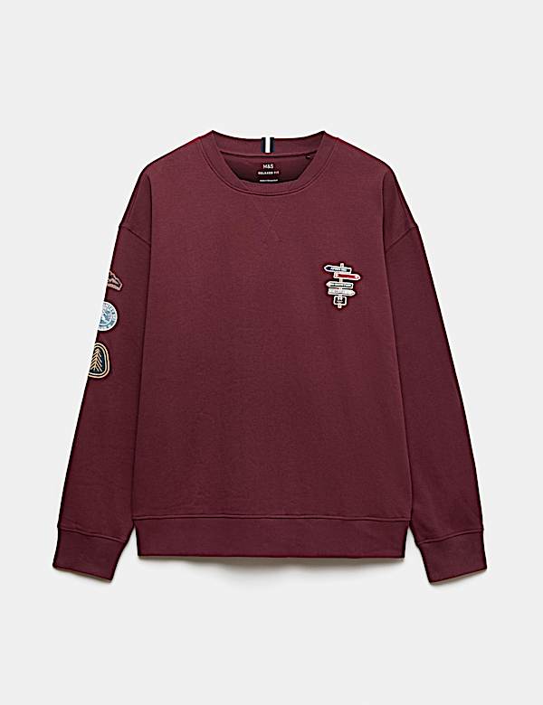 Cotton Rich Graphic Loungewear Sweatshirt - TW