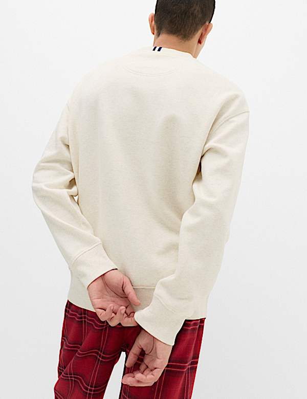 Cotton Rich Graphic Loungewear Sweatshirt - TW