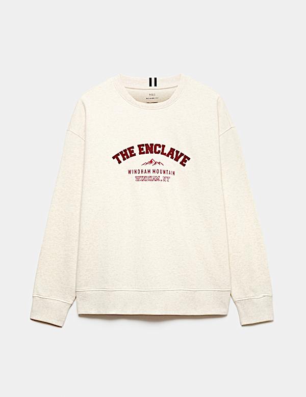 Cotton Rich Graphic Loungewear Sweatshirt - TW