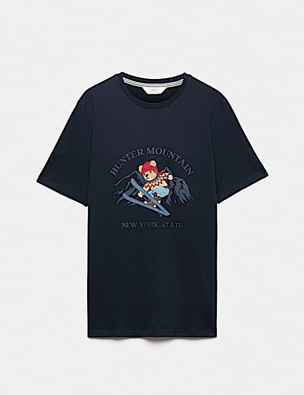 T-Shirt aus reiner Baumwolle mit Spencer Bear&trade;-Grafik - AT