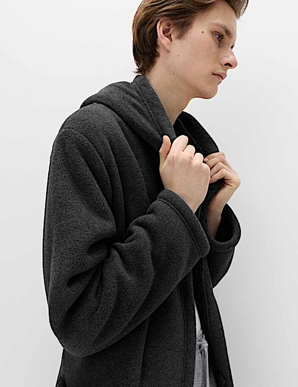 Fleece Supersoft Hooded Dressing Gown - NL