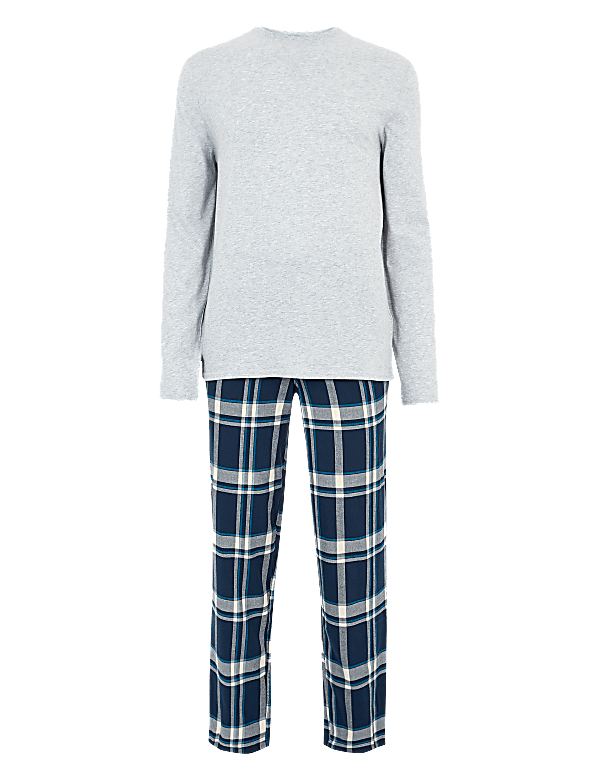 Pure Cotton Shadow Checked Pyjama Set