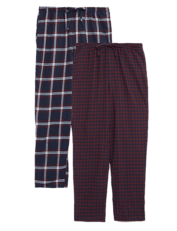 2 Pack Brushed Cotton Pyjama Bottoms