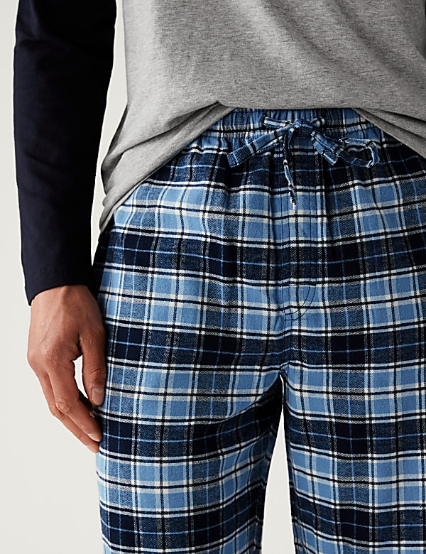 Set Piyama Kotak-Kotak Katun Halus - ID