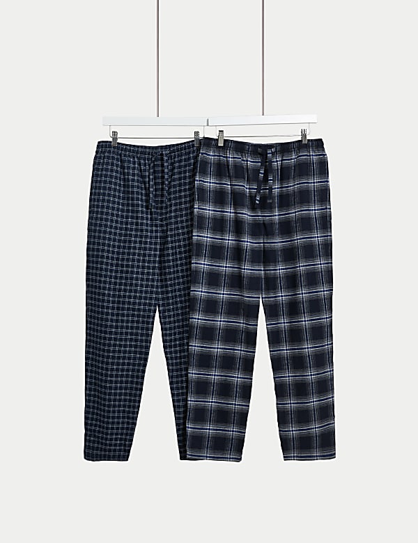 2pk Brushed Cotton Pyjama Bottoms - HU