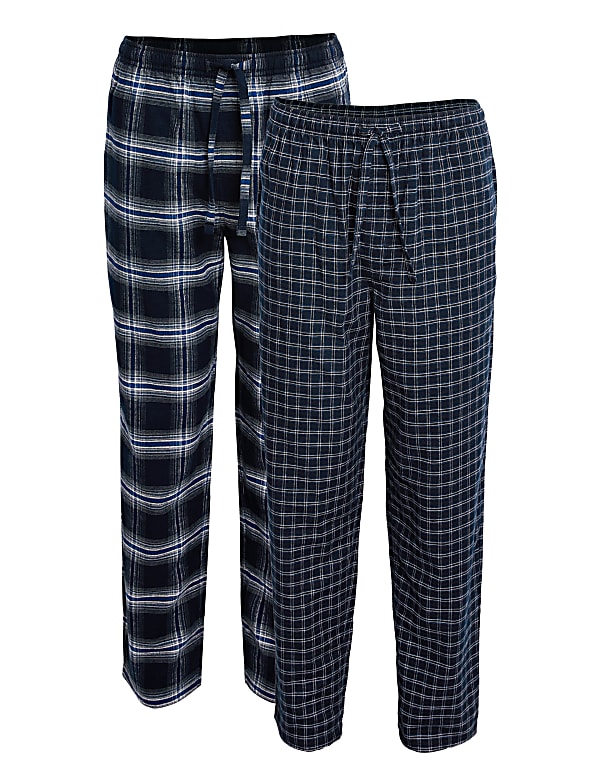 2pk Brushed Cotton Pyjama Bottoms