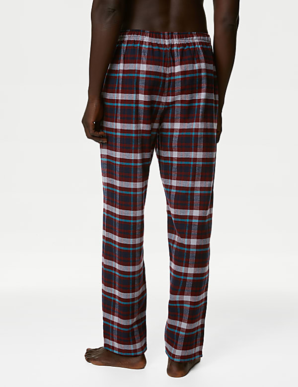 Buy 2pk Brushed Cotton Checked Pyjama Bottoms at Marks Spencer