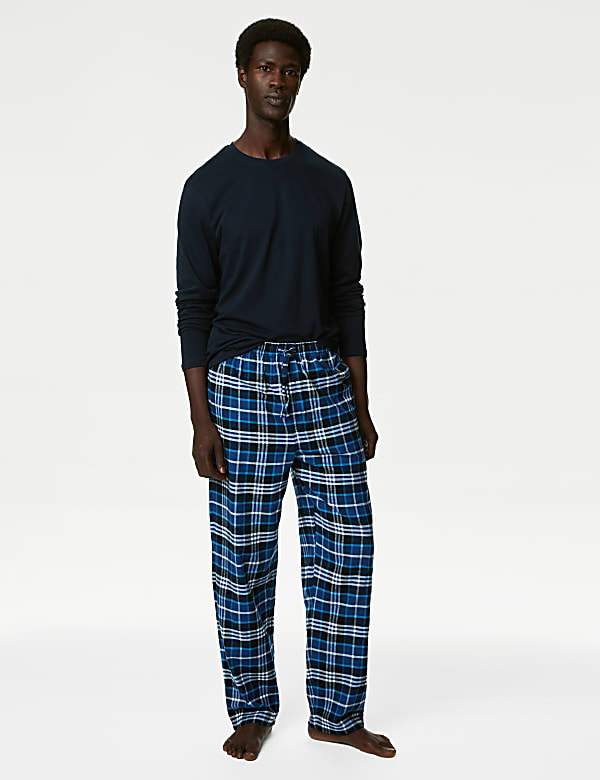 Brushed Cotton Checked Pyjama Set - SI