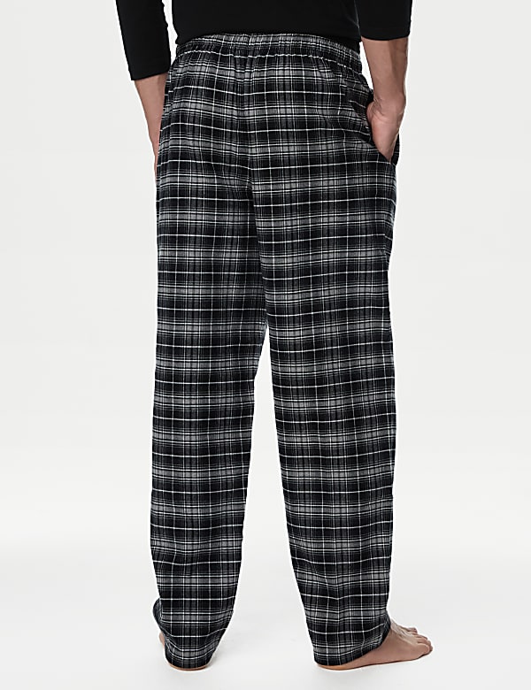 2pk Brushed Cotton Checked Pyjama Bottoms - IL