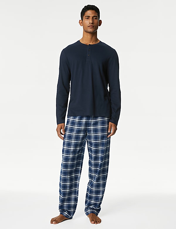 Brushed Cotton Checked Pyjama Set - DE