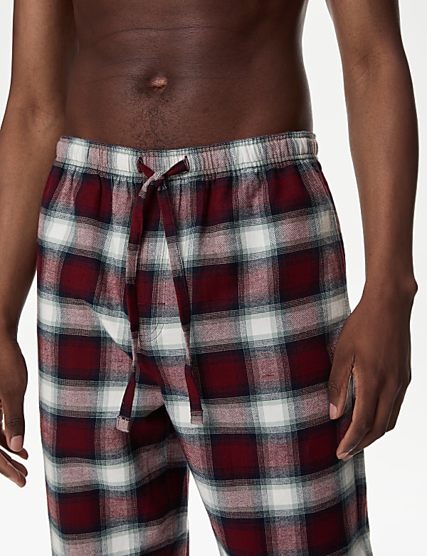 2pk Pure Cotton Checked Pyjama Bottoms