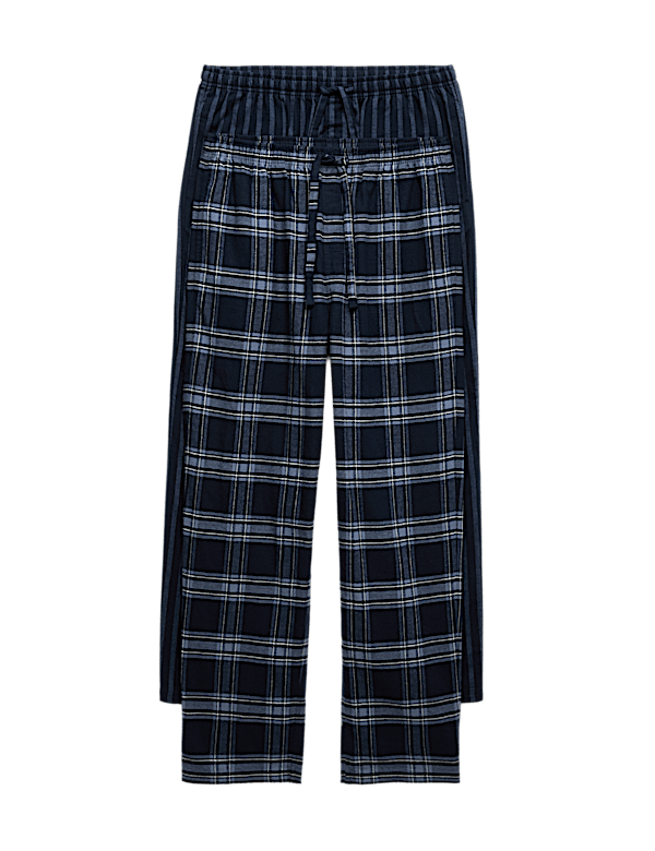 2pk Brushed Cotton Pyjama Bottoms