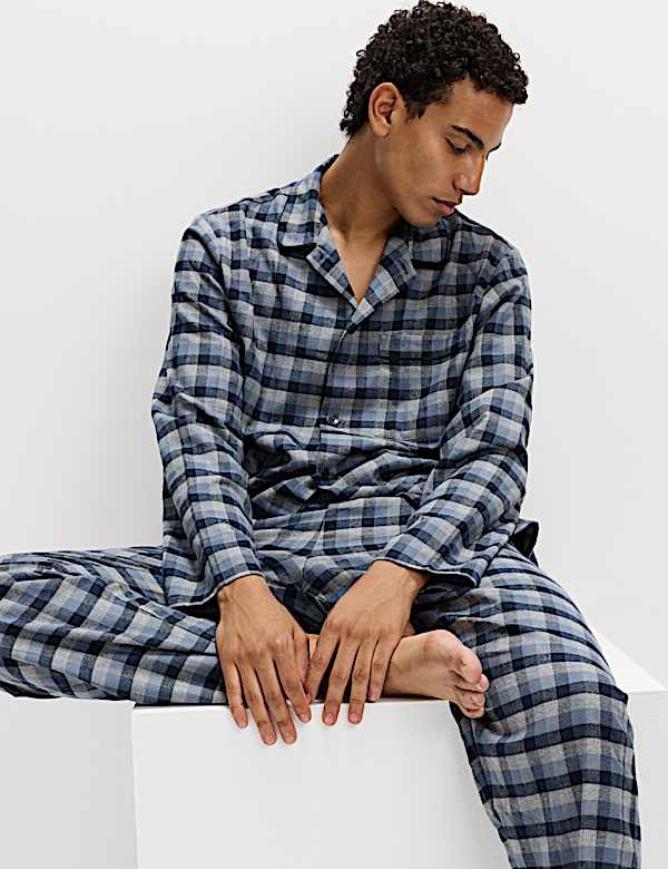 Brushed Cotton Checked Pyjama Set - SE