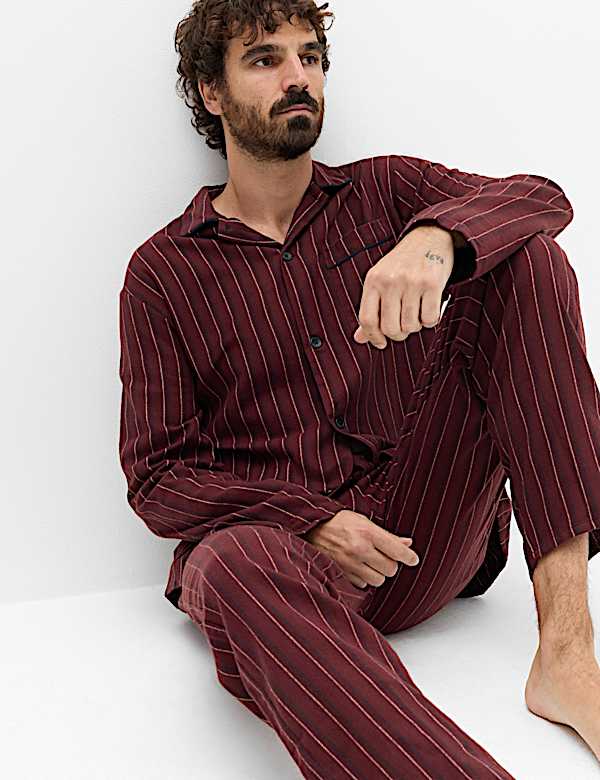 Brushed Cotton Striped Pyjama Set - AU