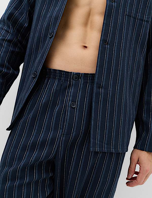Brushed Cotton Striped Pyjama Set - HR