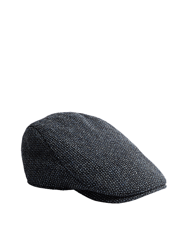 Wool Rich Textured Flat Cap with Stormwear™