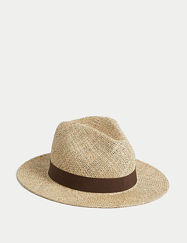 Textured Straw Ambassador Hat NATURAL MIX Hats M S FR