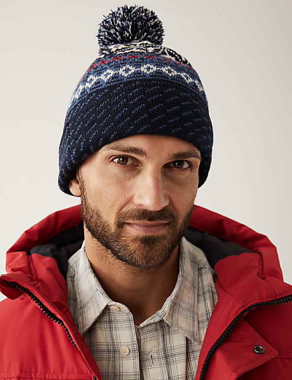 Fair Isle Knitted Beanie Hat