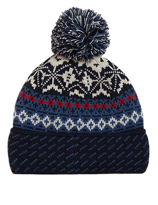 Fair Isle Knitted Beanie Hat