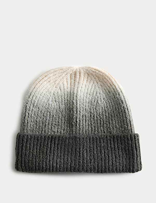 Strick-Beanie mit Ombré-Muster - DE