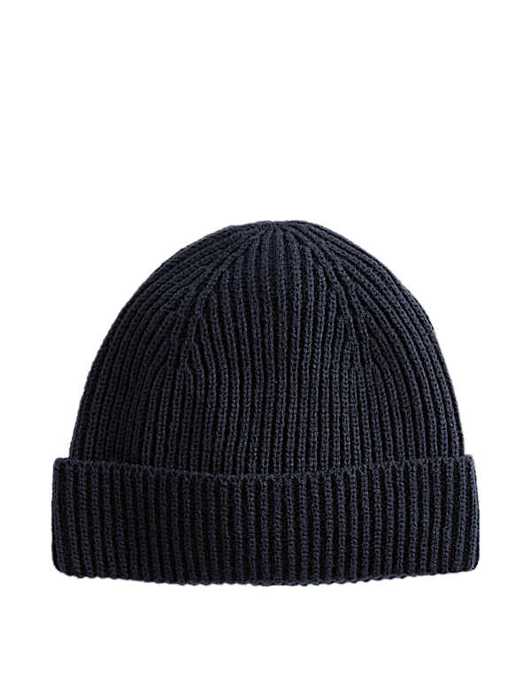 Ribbed Knitted Beanie Hat