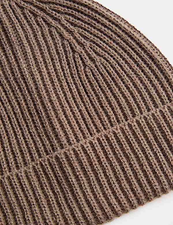 Ribbed Knitted Beanie Hat