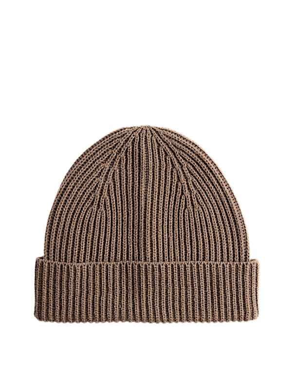 Ribbed Knitted Beanie Hat